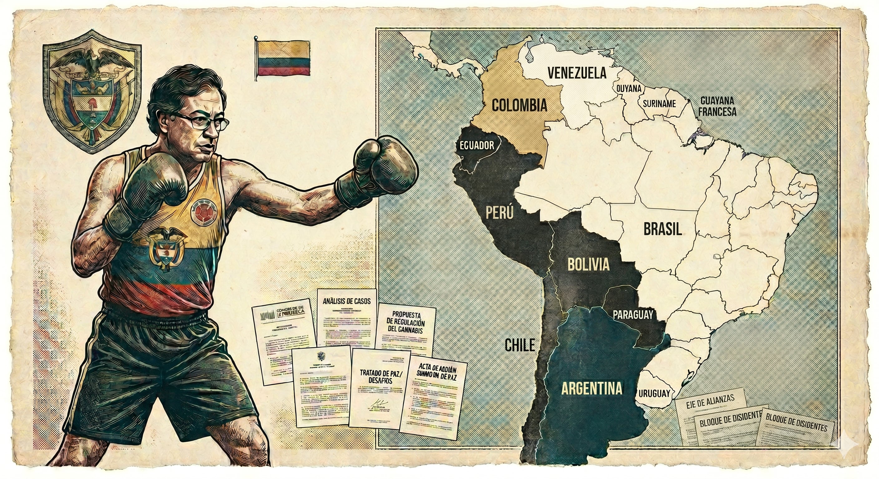 Sus enfrentamientos con Daniel Noboa de Ecuador y sus diferencias con Javier Milei de Argentina hacen parte del repertorio conflictivo de Petro - crédito VisualesIA