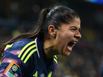 La capitana de la selección Colombia Catalina Usme fue la jugadora del partido ante Jamaica. Foto: REUTERS/Hannah Mckay