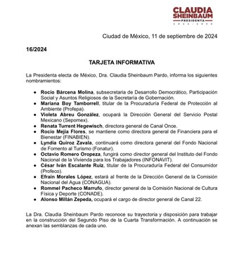 Claudia Sheinbaum Pardo, presidenta electa,