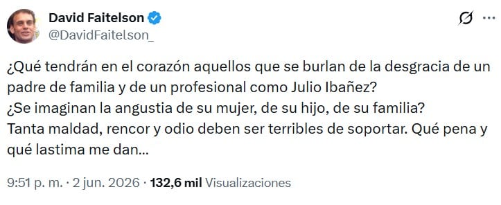 Faitelson salió en defensa a Ibáñez por el tuit de Joserra.