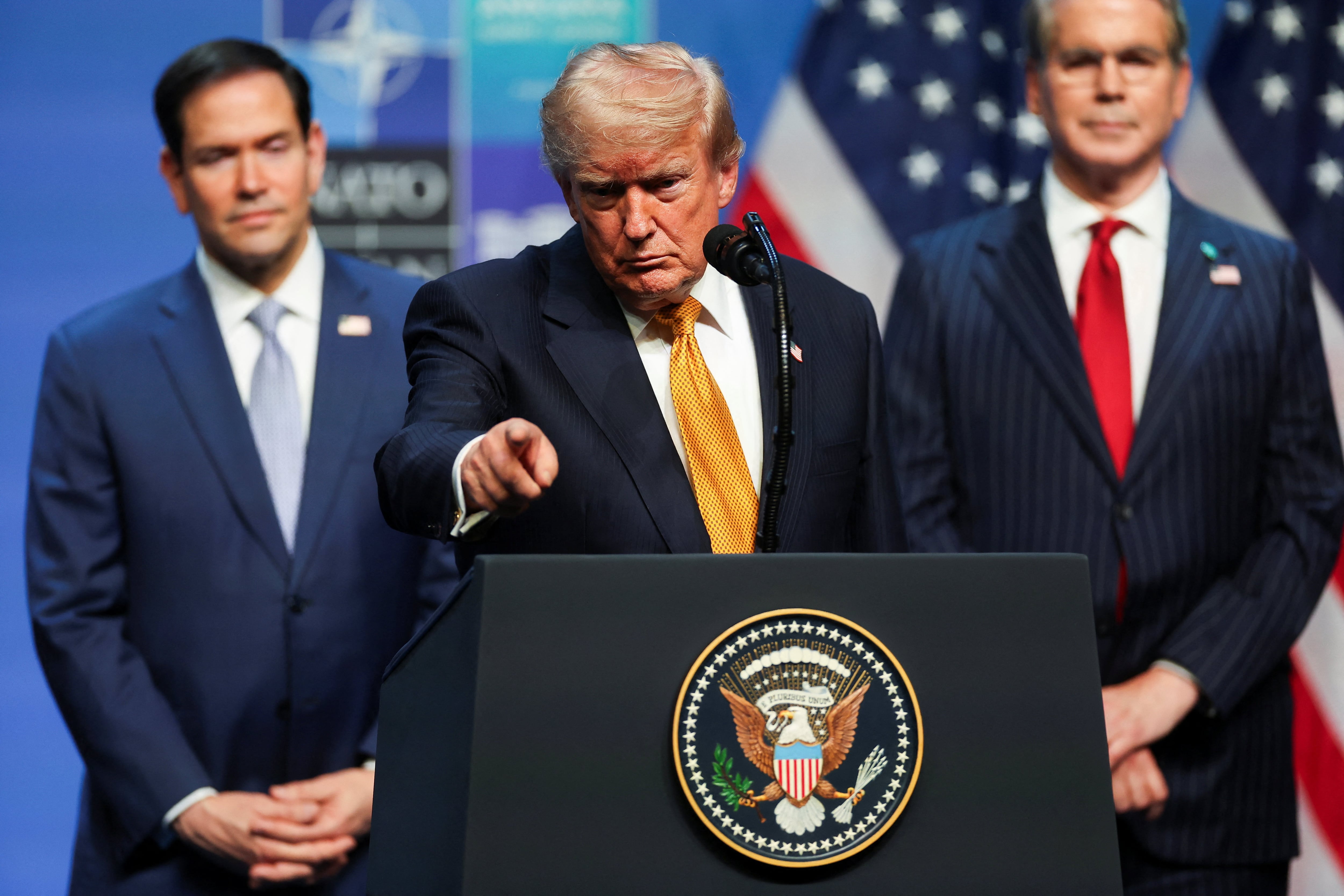 Donald Trump, Marco Rubio y Scott Bessent