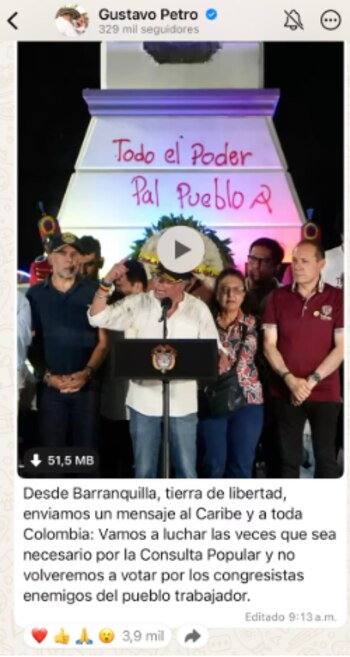 El jefe de Estado utilizó