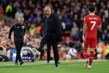 Soccer Football - Premier League - Liverpool v Everton - Anfield, Liverpool, Britain - April 2, 2025 Liverpool manager Arne Slot reacts REUTERS/Phil Noble EDITORIAL USE ONLY. NO USE WITH UNAUTHORIZED AUDIO, VIDEO, DATA, FIXTURE LISTS, CLUB/LEAGUE LOGOS OR 'LIVE' SERVICES. ONLINE IN-MATCH USE LIMITED TO 120 IMAGES, NO VIDEO EMULATION. NO USE IN BETTING, GAMES OR SINGLE CLUB/LEAGUE/PLAYER PUBLICATIONS. PLEASE CONTACT YOUR ACCOUNT REPRESENTATIVE FOR FURTHER DETAILS..
