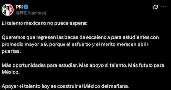 La iniciativa para volver a los apoyos condicionados a un promedio mínimo llega en un momento en que el Ejecutivo sostiene transferencias sin calificaciones, una tensión que anticipa nuevas disputas sobre la política educativa