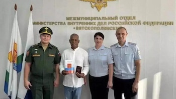 Villarino Trujillo estuvo en una formación de “voluntarios” desplegada en la región de Lugansk, territorio ucraniano ocupado por Rusia (Cortesía: Periódico Cubano).