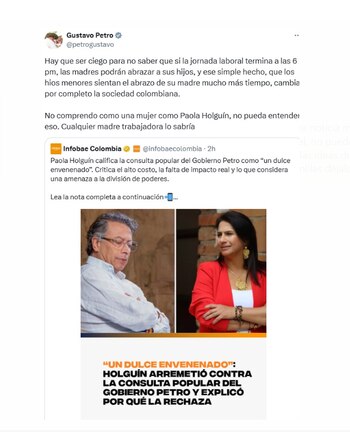 Gustavo Petro cuestionó la postura