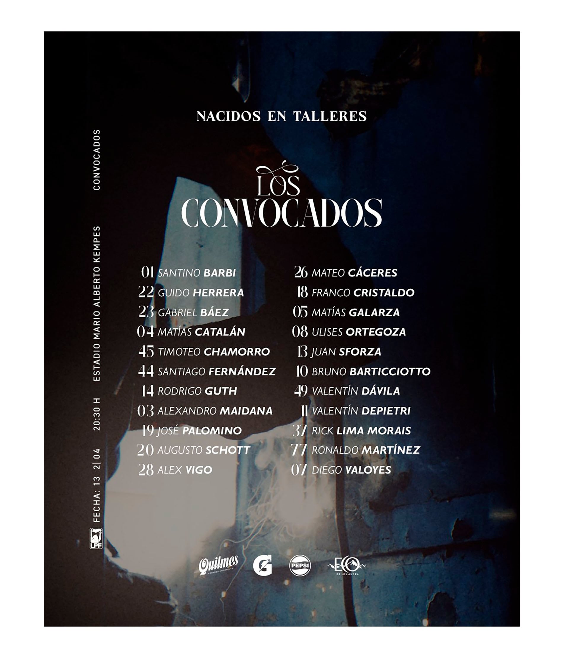 Convocados do Talleres de Córdoba para enfrentar o Boca Juniors