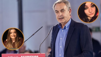 Un montaje con Zaptero y sus dos hijas