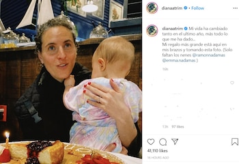 La publicación de Atri sobre su cumpleaños y con su hija Noah en brazos