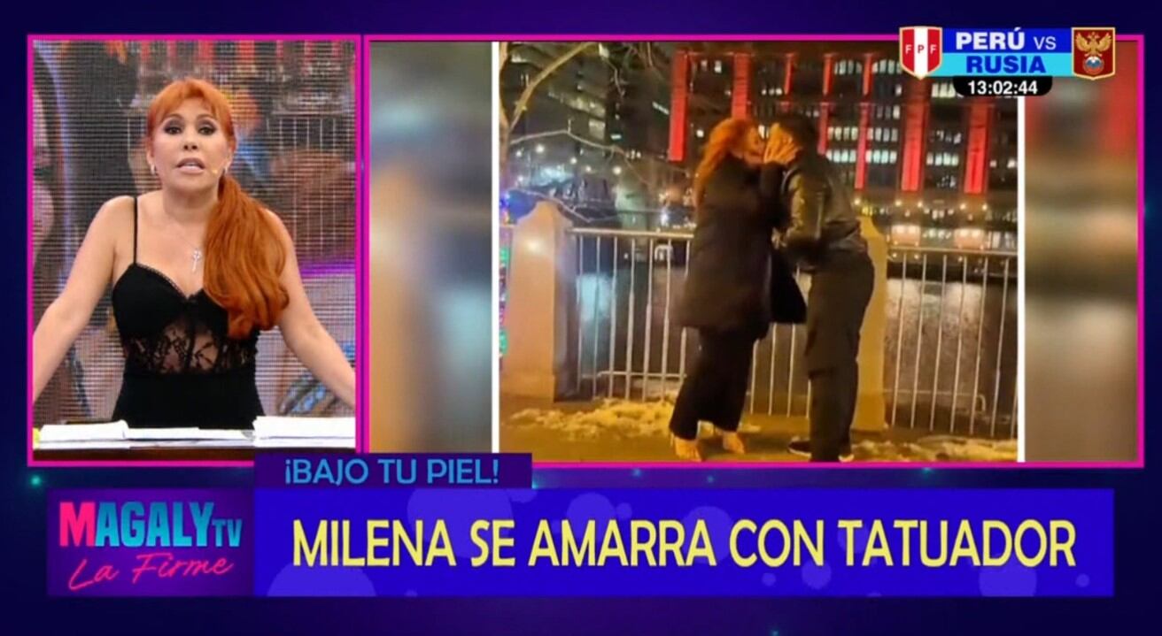 Magaly Medina felicita a Milena Zárate, pero le lanza advertencia: “Cuidado, el amor a distancia se puede enfriar”. Infobae Perú / Captura TV - Magaly TV La Firme
