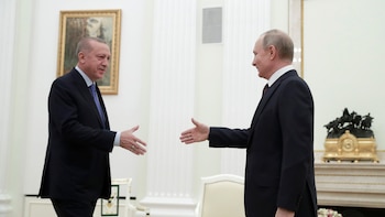 Vladimir Putin y Recep Tayyip