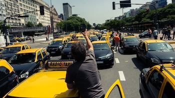Marcha de taxistas en la ciudad de Buenos Aires/Adrián Escándar
