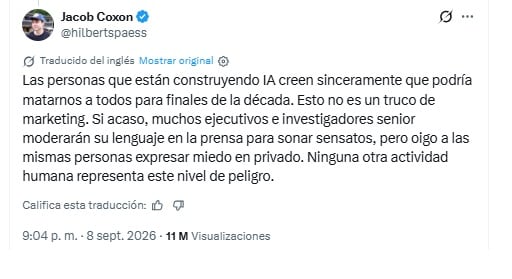 El investigador Jacob Coxon renunció a la empresa Anthropic tras advertir públicamente sobre los riesgos de los laboratorios para la humanidad.