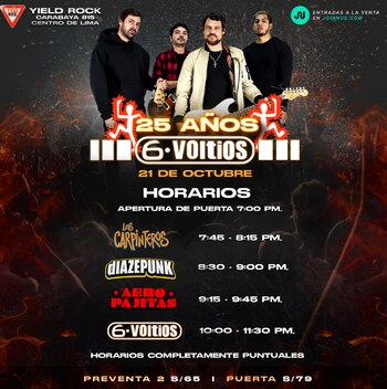 Horarios del concierto de 6