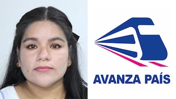 Retrato de una mujer junto al logotipo del partido político Avanza País, formado por la ilustración de un tren y texto