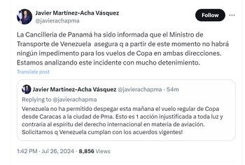 El canciller panameño Javier Martínez-Acha