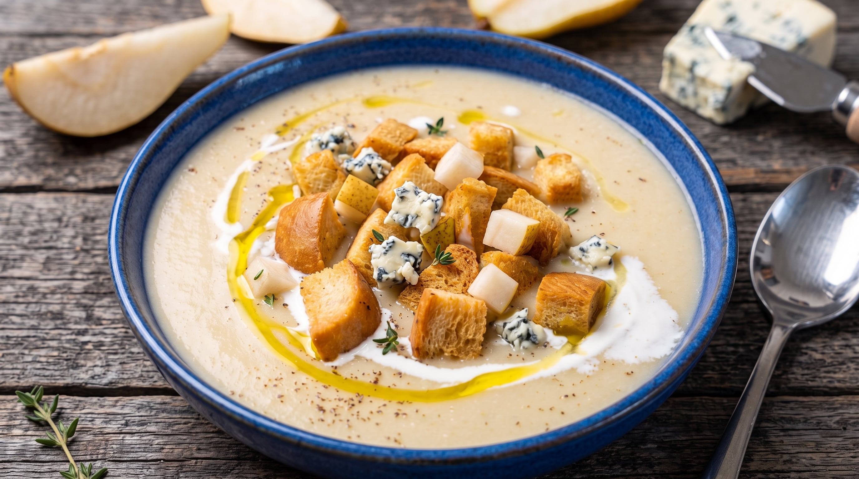 Crema de coliflor, pera y gorgonzola. (Imagen Ilustrativa Infobae)