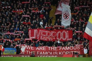 La hinchada de Liverpool, uno