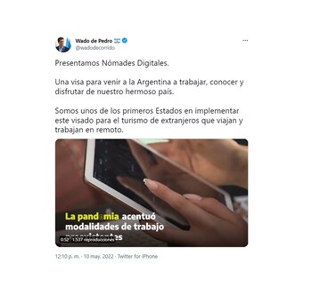 Wado de Pedro comunicó en