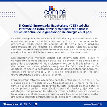 El pronunciamiento del Comité Empresarial