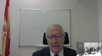 El exmiembro de la ejecutiva del PP, Javier Arenas, durante su declaración telemática en la Audiencia Nacional