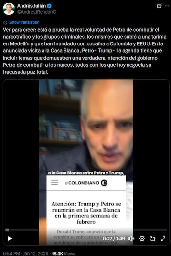 Andrés Julián Rendón instó al