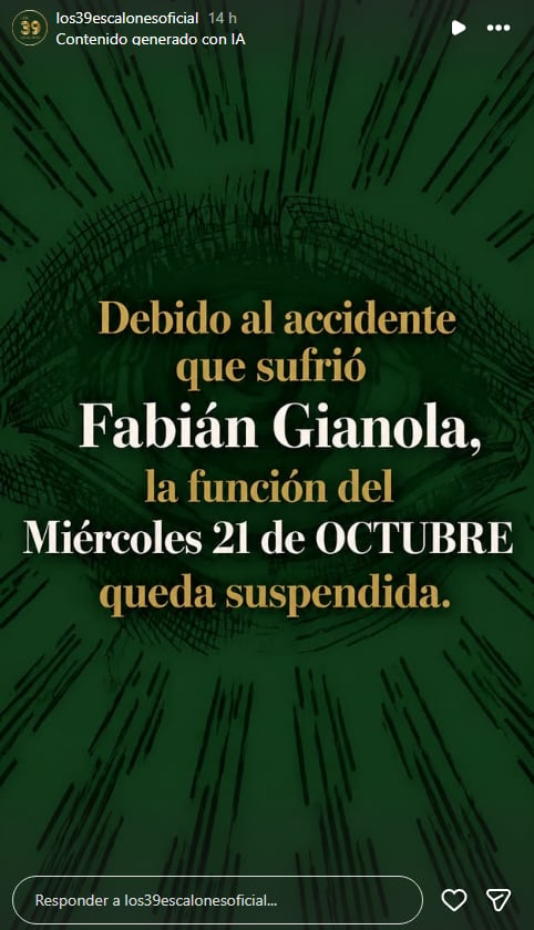El comunicado de la obra de Fabián Gianola