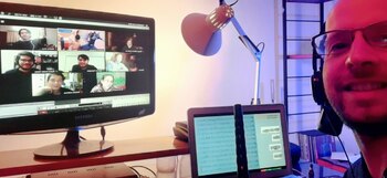 Gustavo Gargiulo en pleno ensayo