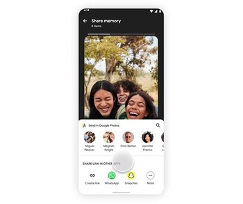 Compartir imágenes usando Google Fotos.