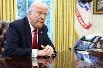 Donald Trump durante una conferencia