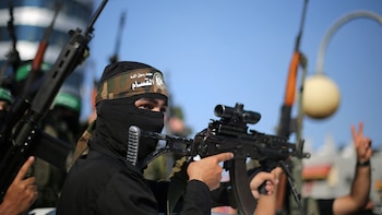 Combatientes del grupo terrorista Hamas,