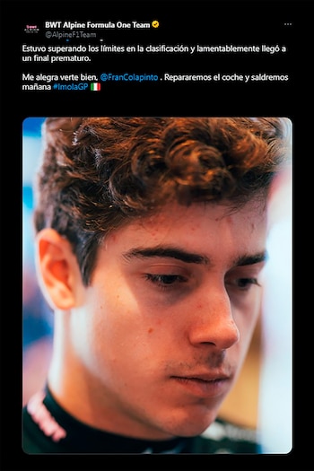 El mensaje de Alpine para Franco Colapinto tras su accidente en el Gran Premio de Imola