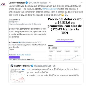 Tuit de Cambio Radical.