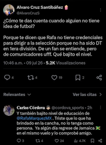 El nombramiento de Rafa Márquez como entrenador de la Selección Mexicana ha desatado un intenso debate en redes sociales (captura de pantalla)