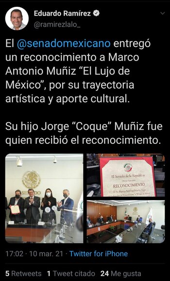 El Senador Eduardo Ramírez compartió