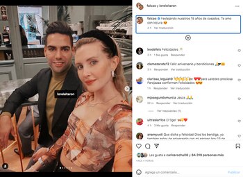 Falcao y Lorelei celebrando sus