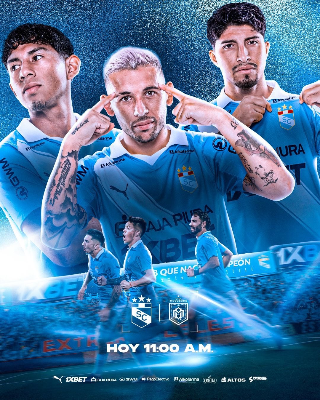 Sporting Cristal se enfrentará a CD Moquegua en el estadio Alberto Gallardo.