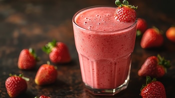 El licuado de yogur, frutilla