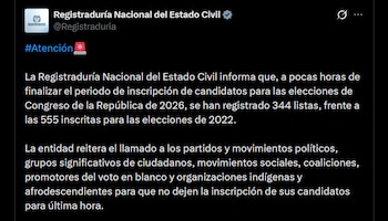 Pronunciamiento de la Registraduría -