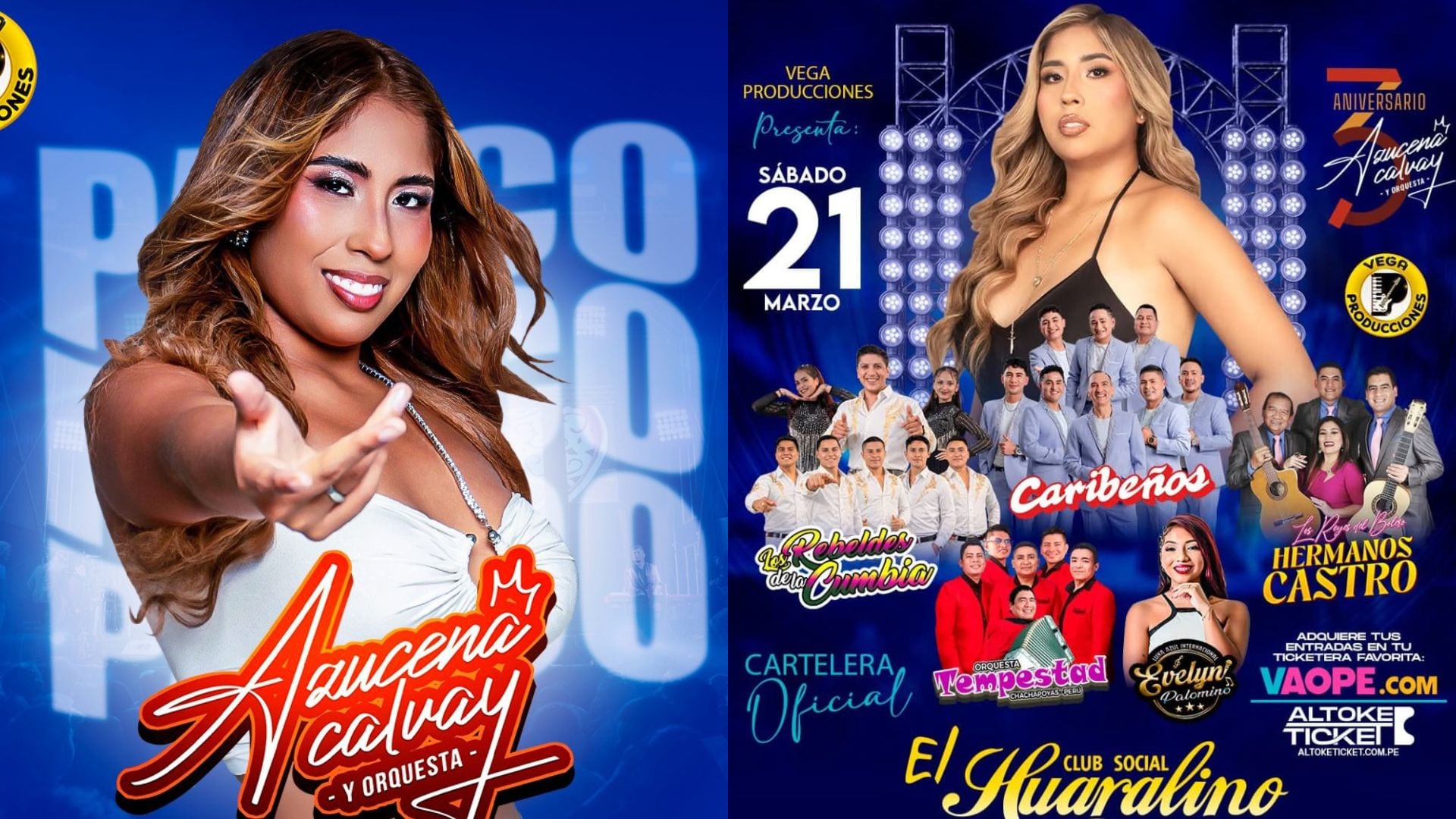 Azucena Calvay celebra tres años de carrera junto a ‘Los rebeldes de la cumbia’ y Caribeños en el Huaralino Internacional