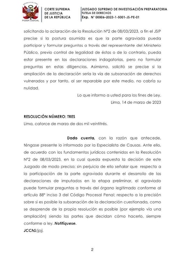 Nueva resolución del juez Checley.