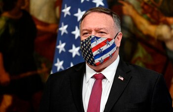 El secretario de Estado estadounidense, Mike Pompeo, fue registrado este miércoles, durante una reunión con el primer ministro de Italia, Giuseppe Conte, en Roma (Italia) EFE/Riccardo Antimiani