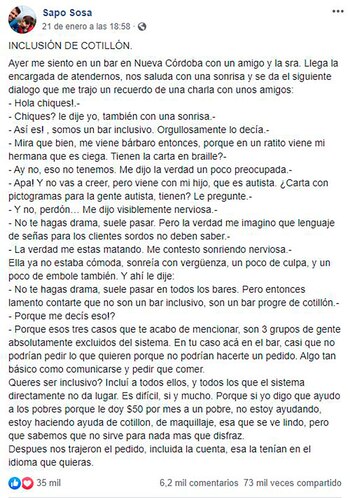 La carta se publicó el