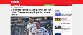 Portada de Diario Récord sobre James Rodríguez - crédito Diario Récord