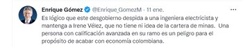 Enrique Gómez tras renuncia de