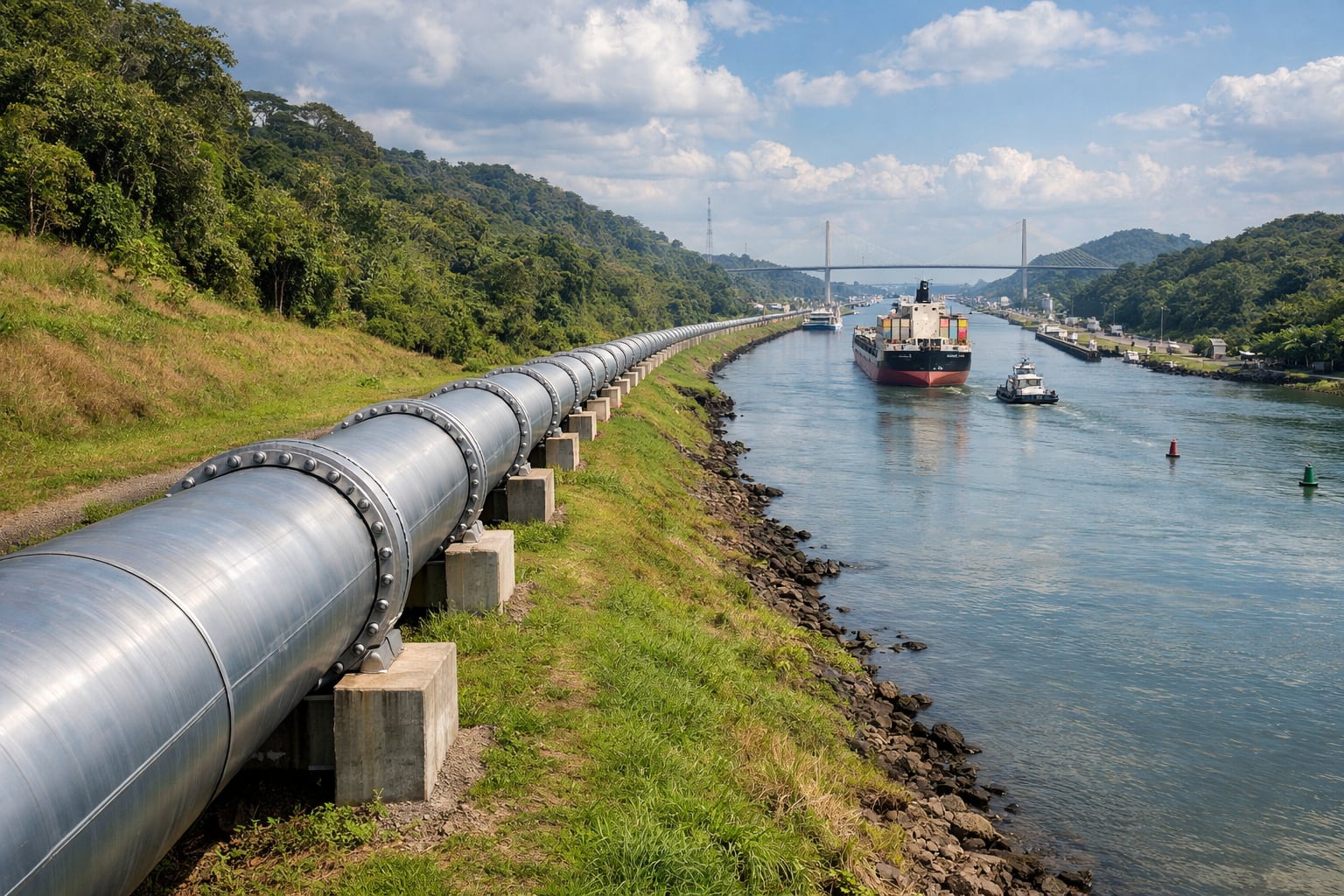 El futuro corredor energético contempla un gasoducto de aproximadamente 76 kilómetros entre ambos océanos para transportar propano, butano y etano. (Imagen Ilustrativa Infobae)