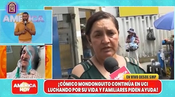 Captura de pantalla de un programa televisivo con una mujer que habla frente a un micrófono, recuadros secundarios y texto informativo inferior