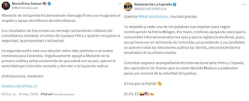 María Elvira Salazar, congresista republicana manifestó su apoyo al candidato y aseguró que representa una alternativa para el futuro político de Colombia. - crédito X
