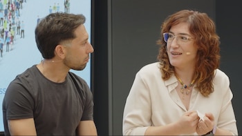 Óscar González y Carmen María Gijón, coordinadora de trasplantes del Hospital Universitario de Toledo.