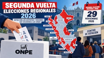 Segunda vuelta Elecciones Regionales 2026: estas son las 14 regiones que volverían a votar